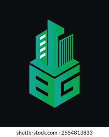 bg real state hexagon  vector letter logo