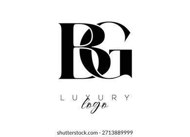 BG  Serif Letter Monogram Typography Logo for Elegant Premium Branding Identity