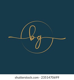 Vector de plantilla de logotipo inicial de BG Signature
