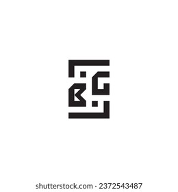 Retro-Logo des BG Square-Konzepts in hochwertigem professionellem Design, das gut auf allen Printmedien drucken kann