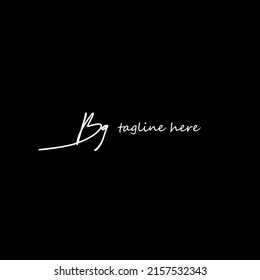 Vector del logotipo inicial de escritura a mano de Bg Tagline