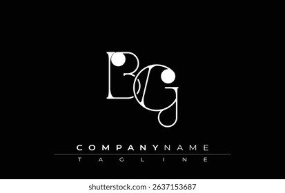 BG Typography Logo Design. Stylish monogram design depiction featuring the letters B and G combined in an artistic signature style, delivering a unique and creative visual representation.