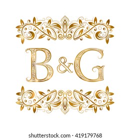 Bg Vintage Initials Logo Symbol Letters Stock Vector (Royalty Free ...