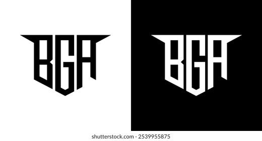 BGA letter logo design with white background in illustrator, vector logo modern alphabet font overlap style, calligraphy designs for logo, Poster, Invitation, etc.