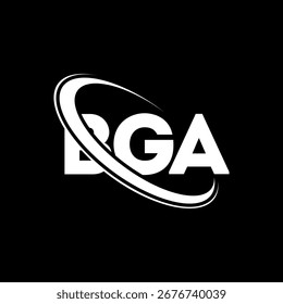 BGA logo. BGA letter. BGA letter logo design. Initials BGA logo linked with circle and uppercase monogram logo. B GA typography for technology, business and real estate brand.