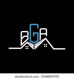 BGA Real State logo design, BGA simple and modern logo. BGA luxurious alphabet design  