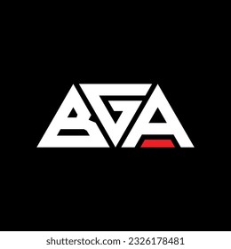 BGA triangle letter logo design with triangle shape. BGA triangle logo design monogram. BGA triangle vector logo template with red color. BGA triangular logo Simple, Elegant, and Luxurious design
