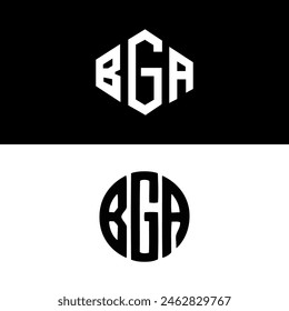 BGA triangle letter logo design with triangle shape. BGA triangle logo design monogram. BGA triangle vector logo template with red color. BGA triangular