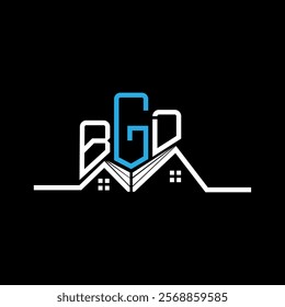 BGD Real State logo design, BGD simple and modern logo. BGD luxurious alphabet design  