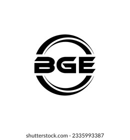 BGE letter logo design in illustration. Vector logo, calligraphy designs for logo, Poster, Invitation, etc.