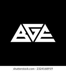 BGE triangle letter logo design with triangle shape. BGE triangle logo design monogram. BGE triangle vector logo template with red color. BGE triangular logo Simple, Elegant, and Luxurious design