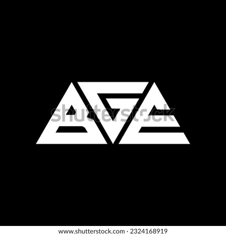 BGE triangle letter logo design with triangle shape. BGE triangle logo design monogram. BGE triangle vector logo template with red color. BGE triangular logo Simple, Elegant, and Luxurious design
