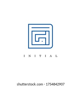 Vector de logotipo BGH, diseño inicial en estilo geométrico.