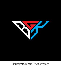 BGK letter logo creative design with vector graphic, BGK simple and modern logo in triangle shape.