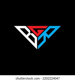 Logo de la letra BGR diseño creativo con gráfico vectorial, logotipo BGR simple y moderno en forma triangular.