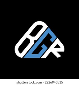 BGR Brief Logo kreatives Design mit Vektorgrafik, BGR einfaches und modernes Logo in runder Dreiecksform.