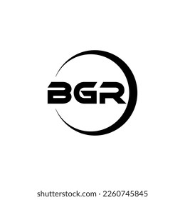 BGR letter logo design in illustration. Vector logo, calligraphy designs for logo, Poster, Invitation, etc.