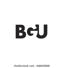 BGU Logo. Vector Graphic Branding Letter Element. White Background