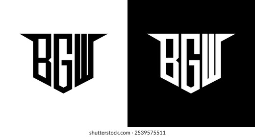 BGW letter logo design with white background in illustrator, vector logo modern alphabet font overlap style, calligraphy designs for logo, Poster, Invitation, etc.