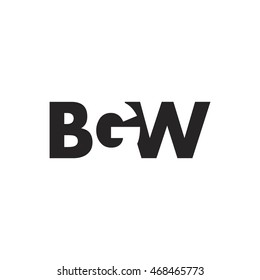 BGW Logo. Vector Graphic Branding Letter Element. White Background