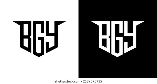 BGY letter logo design with white background in illustrator, vector logo modern alphabet font overlap style, calligraphy designs for logo, Poster, Invitation, etc.