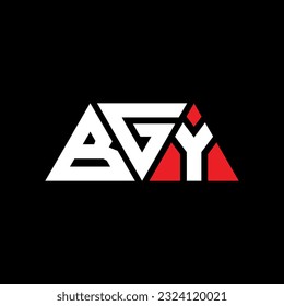 BGY triangle letter logo design with triangle shape. BGY triangle logo design monogram. BGY triangle vector logo template with red color. BGY triangular logo Simple, Elegant, and Luxurious design