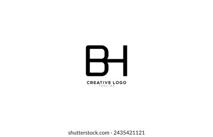 BH Abstract initial monogram letter alphabet logo design