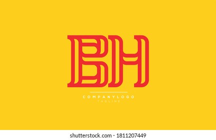 BH abstract initials monogram letter text alphabet logo design