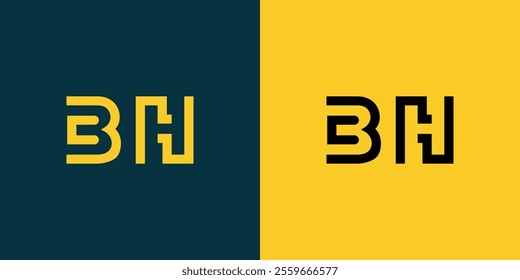 BH abstract minimalist letters Logo Monogram. It is a minimalist logo, this logo is made by combining two letters