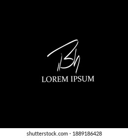 BH B H Escritura manual inicial moda creativa diseño elegante logo Signo plantilla vector icono