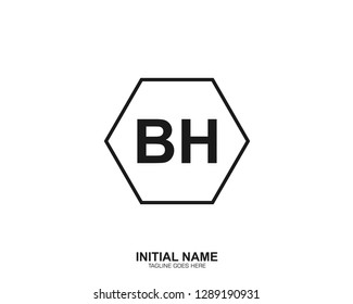 BH B H Initial logo letter with minimalist concept vector