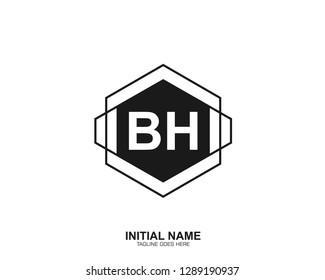 BH B H Initial logo letter with minimalist concept vector