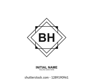 BH B H Initial logo letter with minimalist concept vector