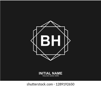 BH B H Initial logo letter with minimalist concept vector