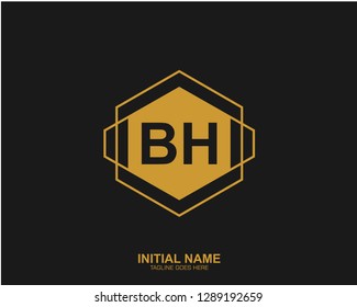 BH B H Initial logo letter with minimalist concept vector