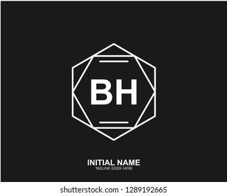 BH B H Initial logo letter with minimalist concept vector