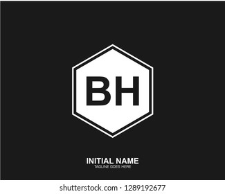 BH B H Initial logo letter with minimalist concept vector