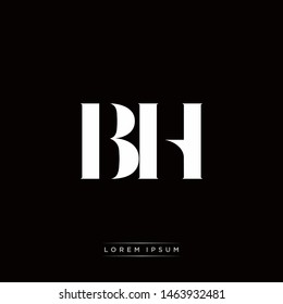 BH B H Logo Monogram with Black and White Colors