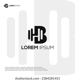 BH Barble Modern Fitness Logo Design Vector
