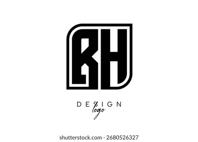 BH Block Monogram Logo - Fette geometrische Buchstabenmarke im Rechteckstil für modernes Branding und moderne Identität