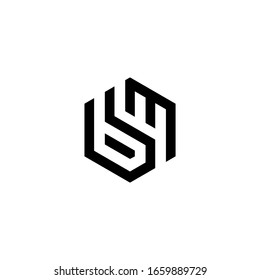 Letra BH BM Diseño de logotipos polígonos Monograma Plantilla de vectores de iconos