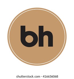 bh brown letters ,abstract background logo, design identity in circle, alphabet letter