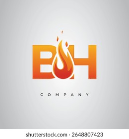 BH Creative Fire Letter Logo-Design