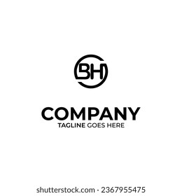BH creative modern letters logo design template