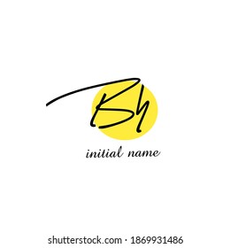 Bh handwritten logo for identity