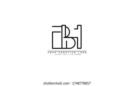 BH HB abstract vector logo monogram template