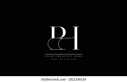 Plantilla de monograma del logotipo del vector abstracto de BH HB