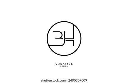 BH, HB, B, H, Abstrakte Buchstaben Logo-Monogramm