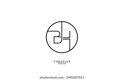 BH, HB, B, H, Letras Abstractas Logo Monograma