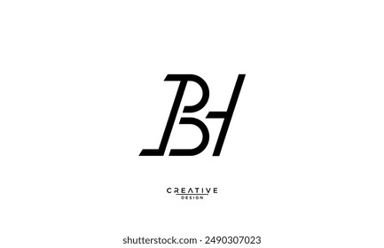 BH, HB, B, H, Abstrakte Buchstaben Logo-Monogramm